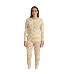 Vintage Kmart waffle knit thermal /pJ set size L runs small Butterfly print.